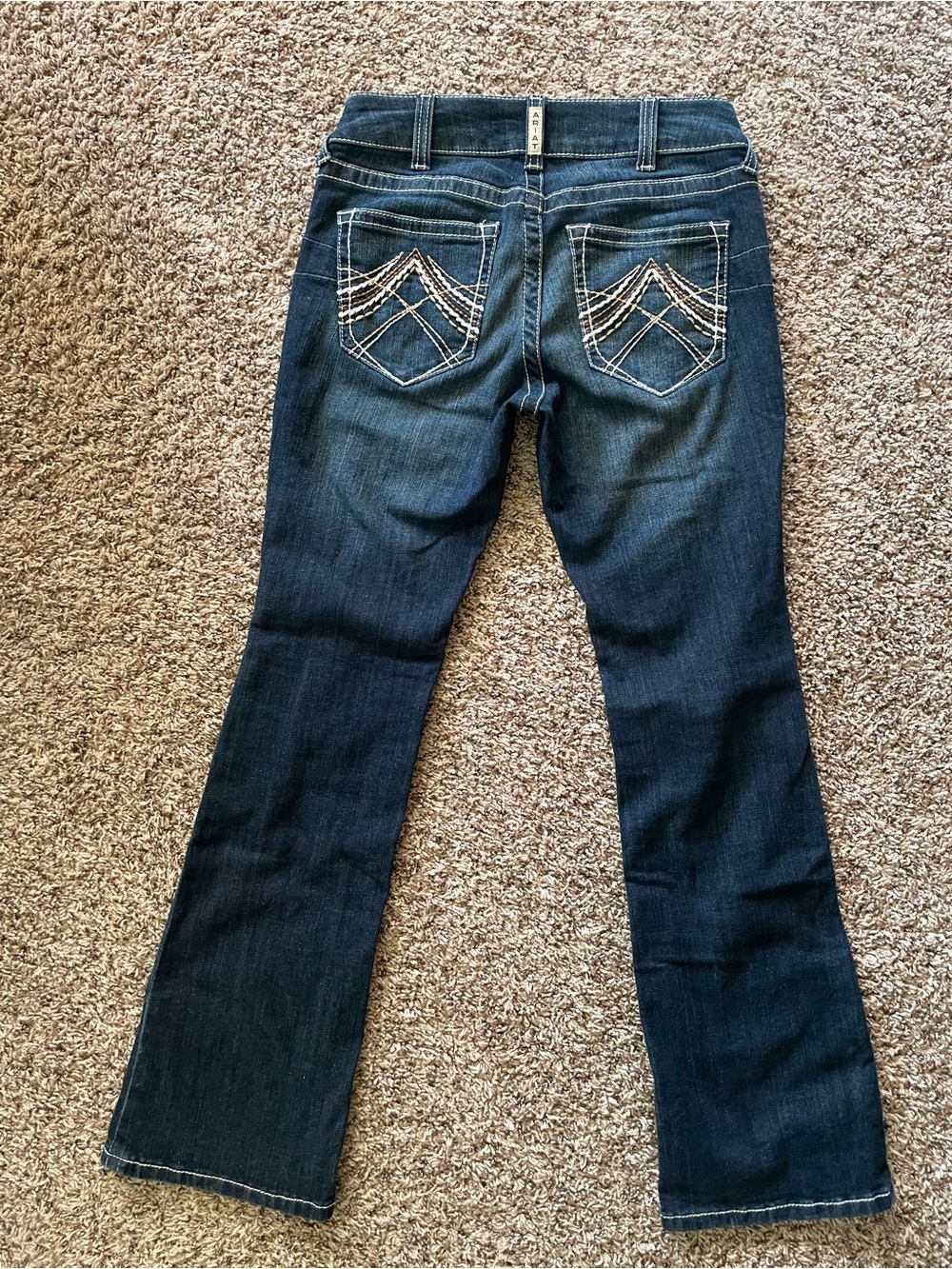 Ariat R.E.A.L. Low Rise Stretch Lakeshore Rosy Whipstitch Boot Cut Jean Size 28s